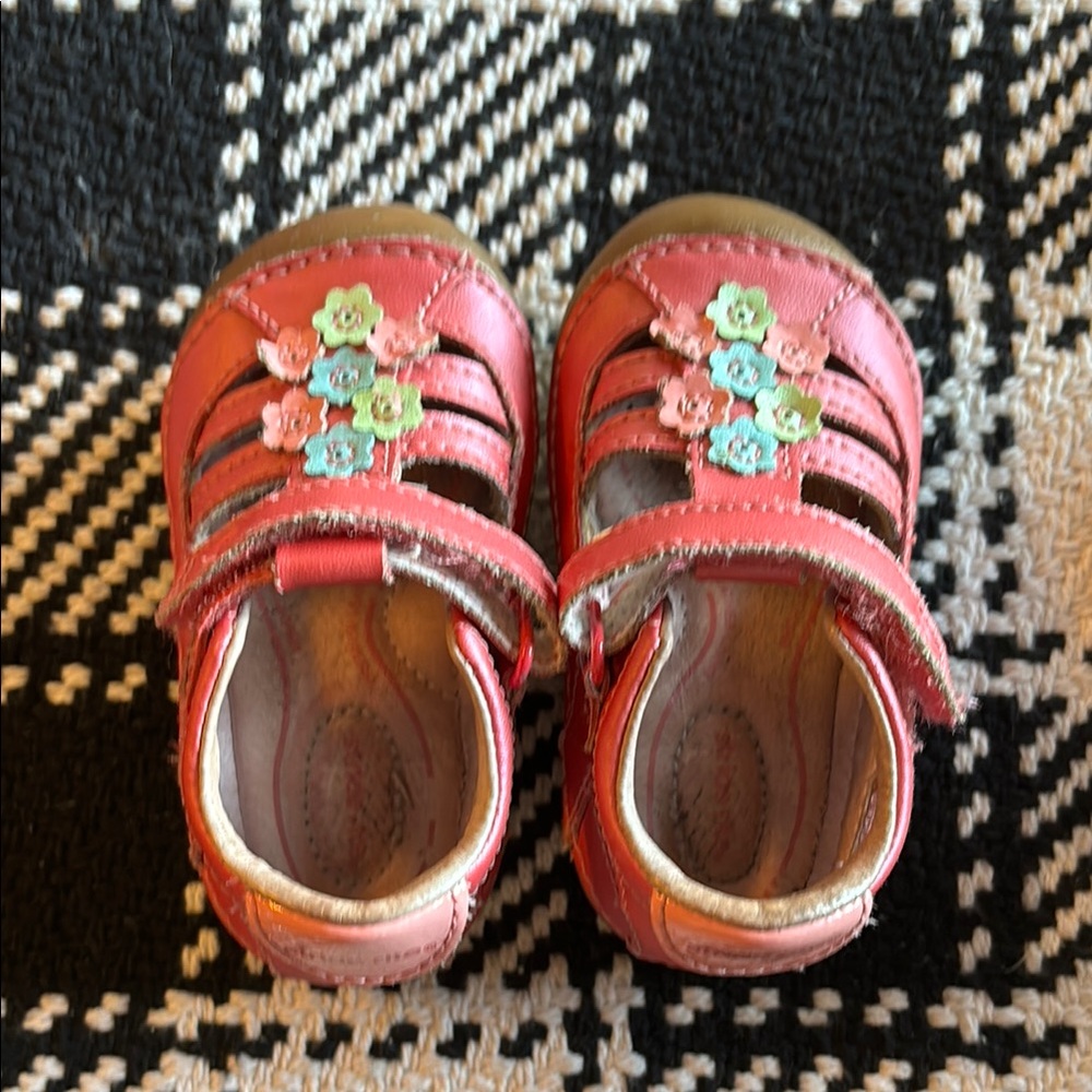 Cute Pink Floral Kids Shoes